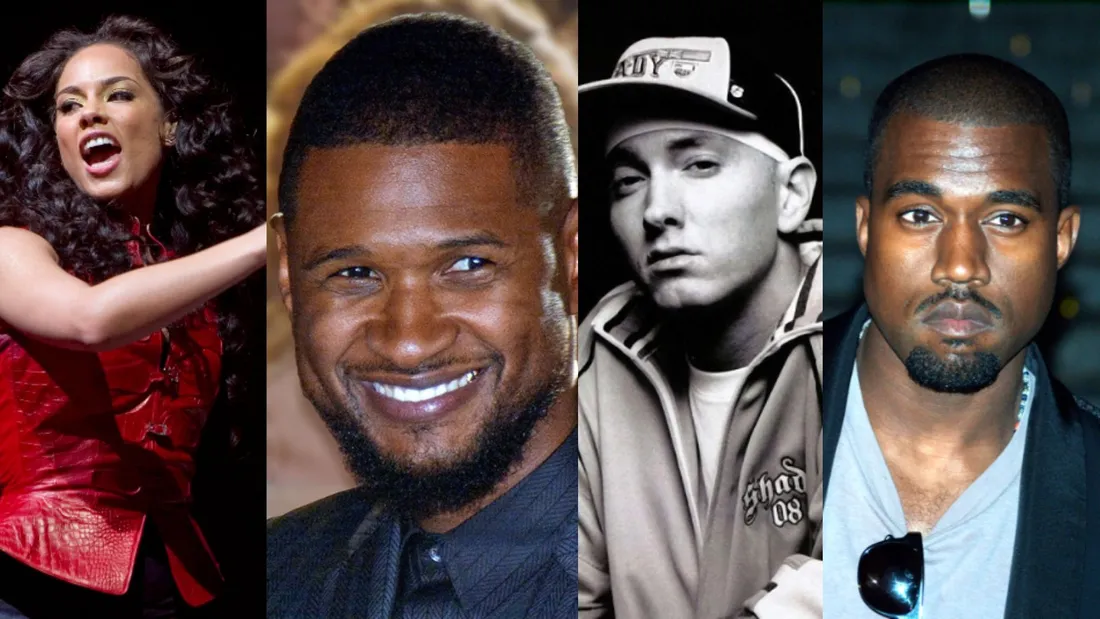 Alicia Keys, Usher, Eminem et Kanye West ont tout 4 sorti un album en 2004