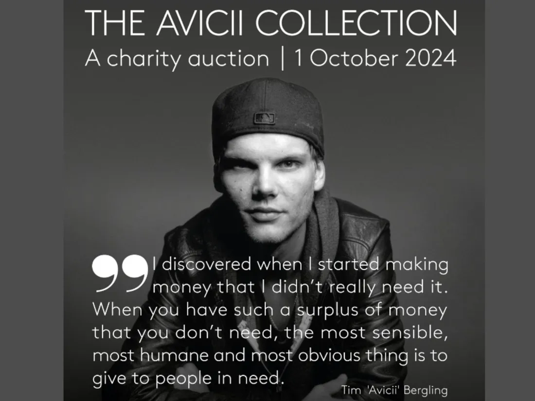 La famille du défunt DJ Avicii va mettre ses objets personnels aux enchères pour son association