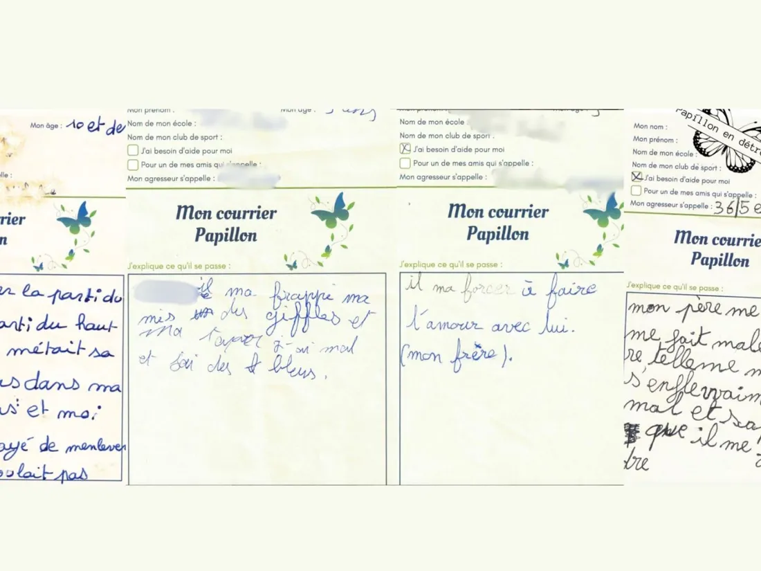 Quelques témoignages recueillis de la boite aux lettres "Papillons" écrit par des enfants 