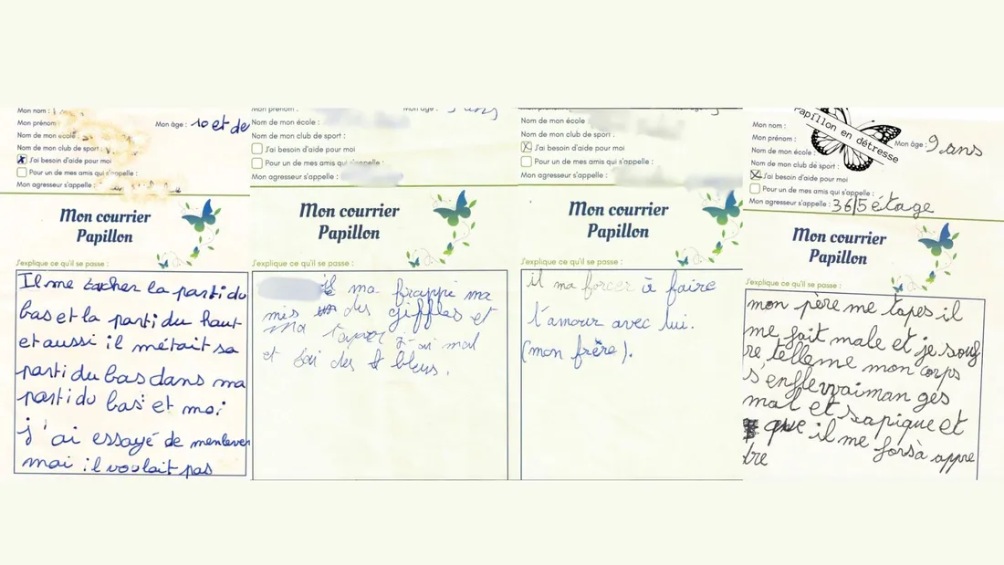 Quelques témoignages recueillis de la boite aux lettres "Papillons" écrit par des enfants 
