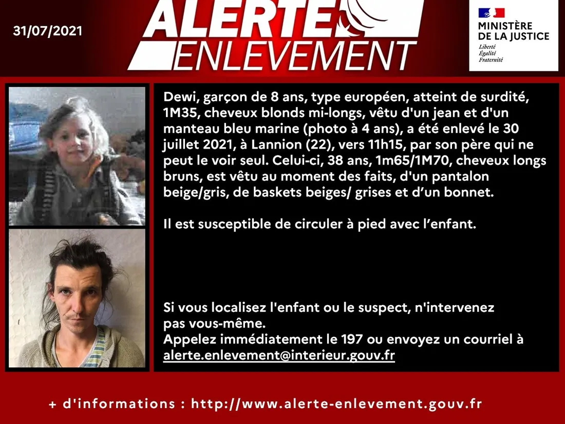 Dewi, 8 ans, a été enlevé par son père le 30 juillet.