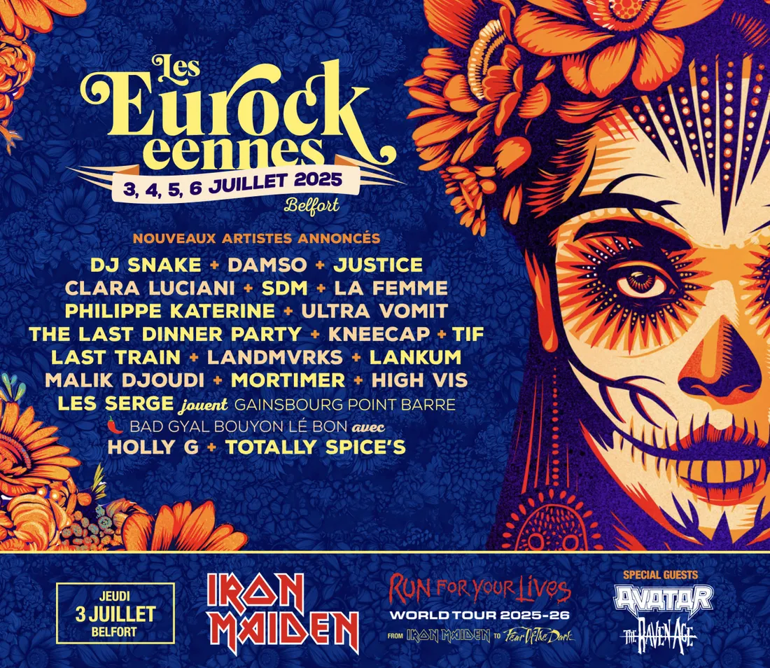 Damso, SDM… découvrez l’affiche des Eurockéennes 2025 !