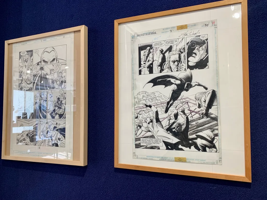 Deux planches originales tirées comics Batman.