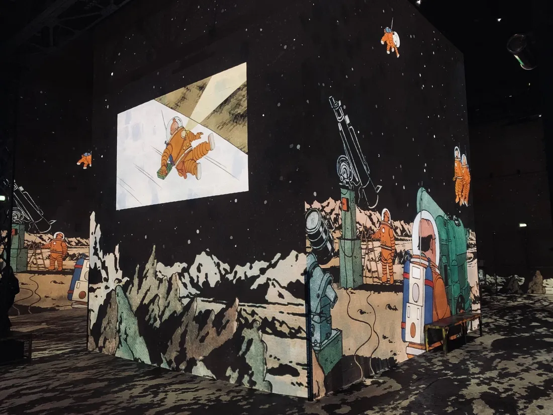 Extraits de la bande-dessinée "On a marché sur la Lune", sortie en 1954.