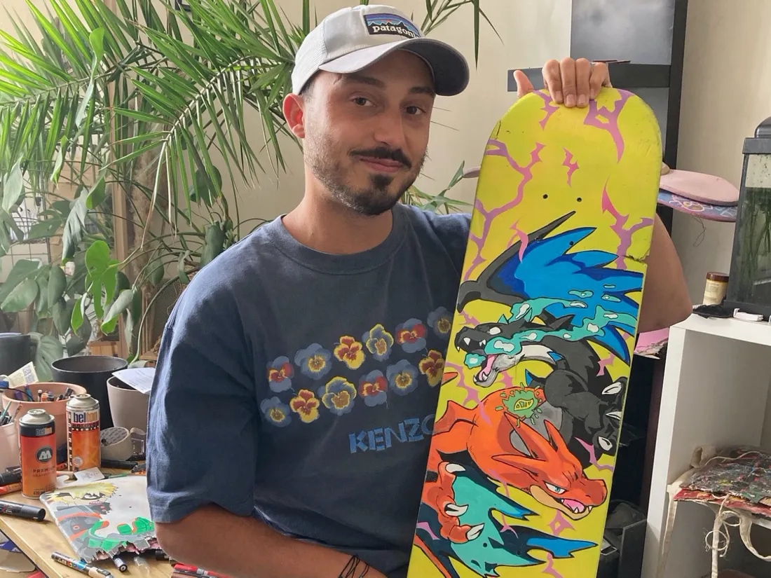 MOW dessine sur des planches de skate depuis deux ans