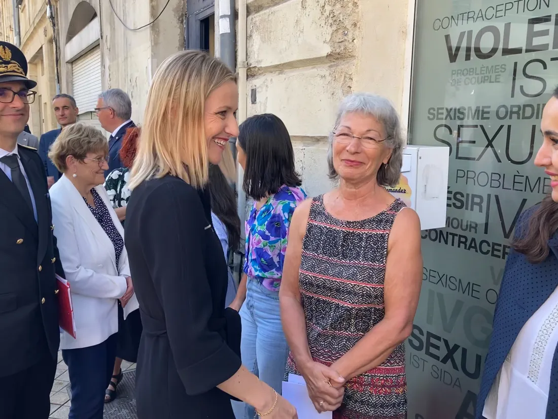 Annie Carraretto lors de la venue de la ministre à l'Egalité femme-homme, Bérangère Couillard