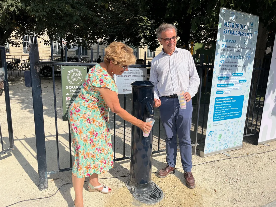Une fontaine à eau a été inauguré ce vendredi 4 juillet par le maire de Bordeaux, Pierre Hurmic