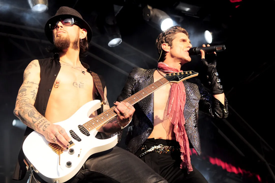 Dave Navarro et Perry Farrell en concert avec Jane's Addiction. 