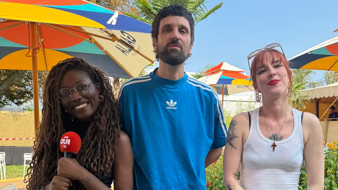 Kasabian en interview avec Marie et Aurélie à Rock en Seine 2024.