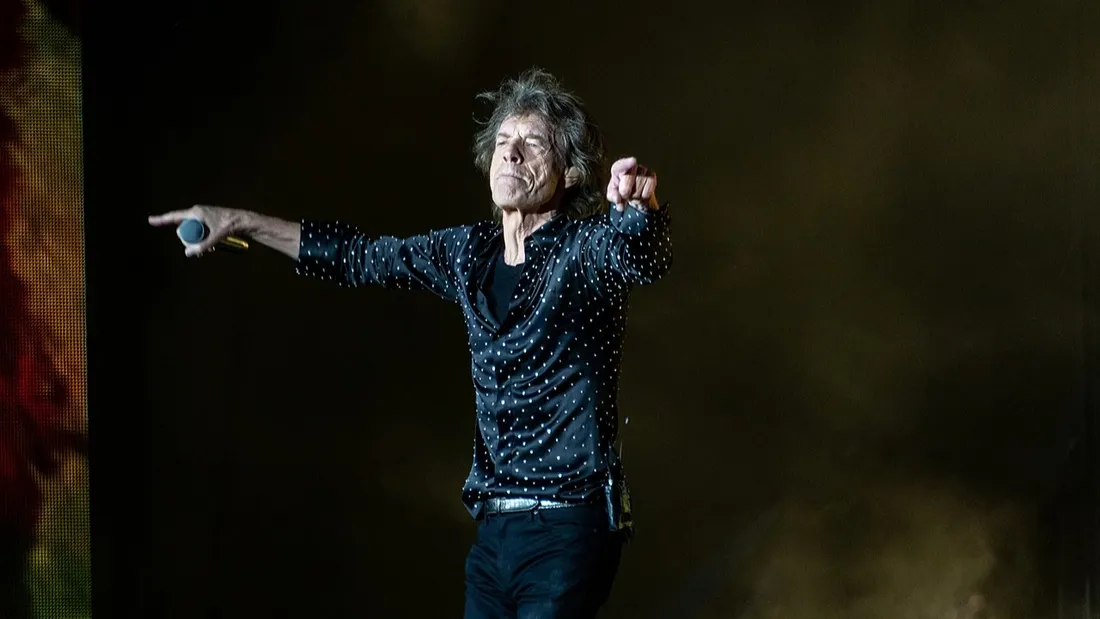 Mick Jagger en concert avec les Rolling Stones à Londres, le 22 mai 2018.