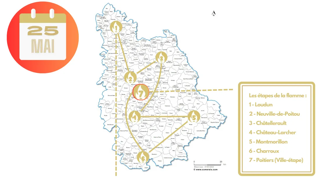 Le parcours de la flamme dans la Vienne