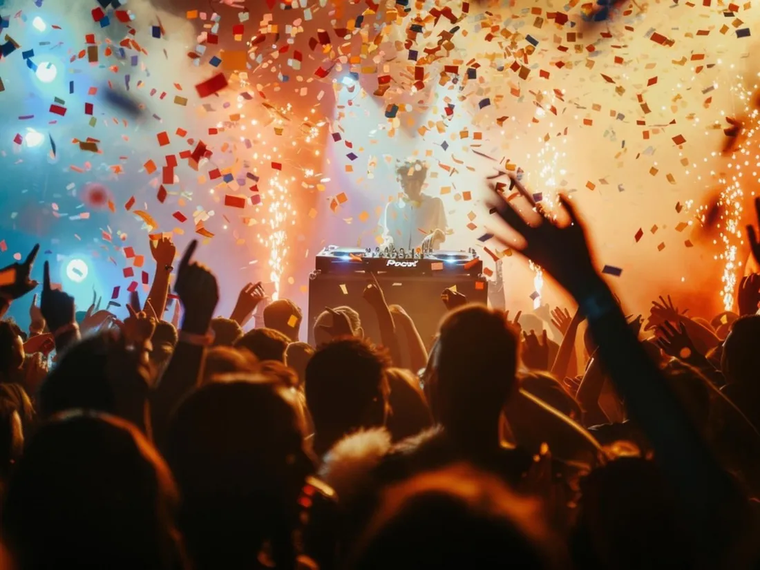 Un DJ set en festival.