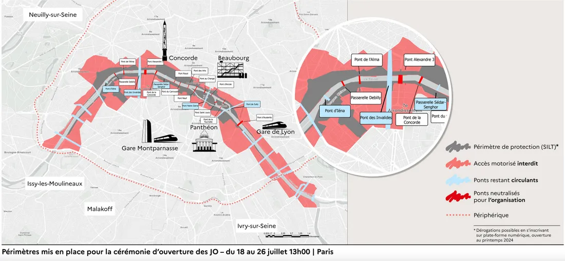 Périmètre de sécurité en vigueur du 18 au 26 juillet