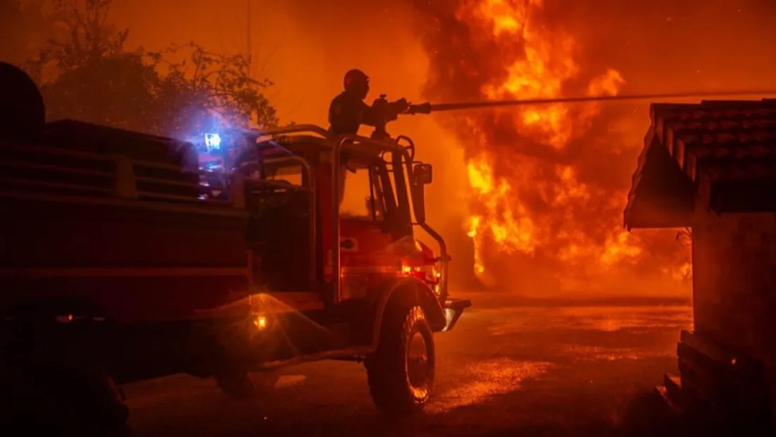 Incendie dans le Médoc, près de Saumos