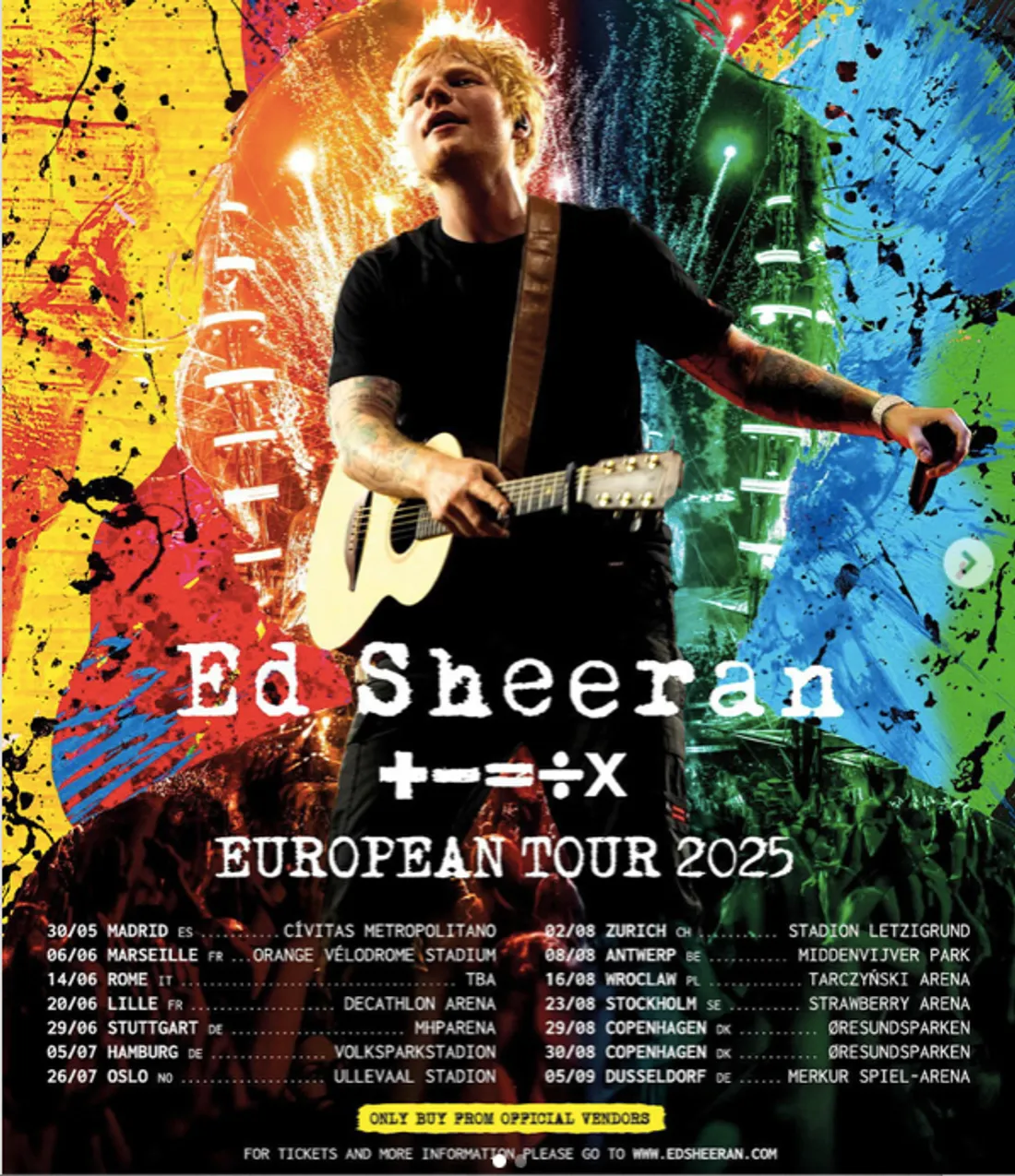 Ed Sheeran annonce deux nouvelles dates de concert en France