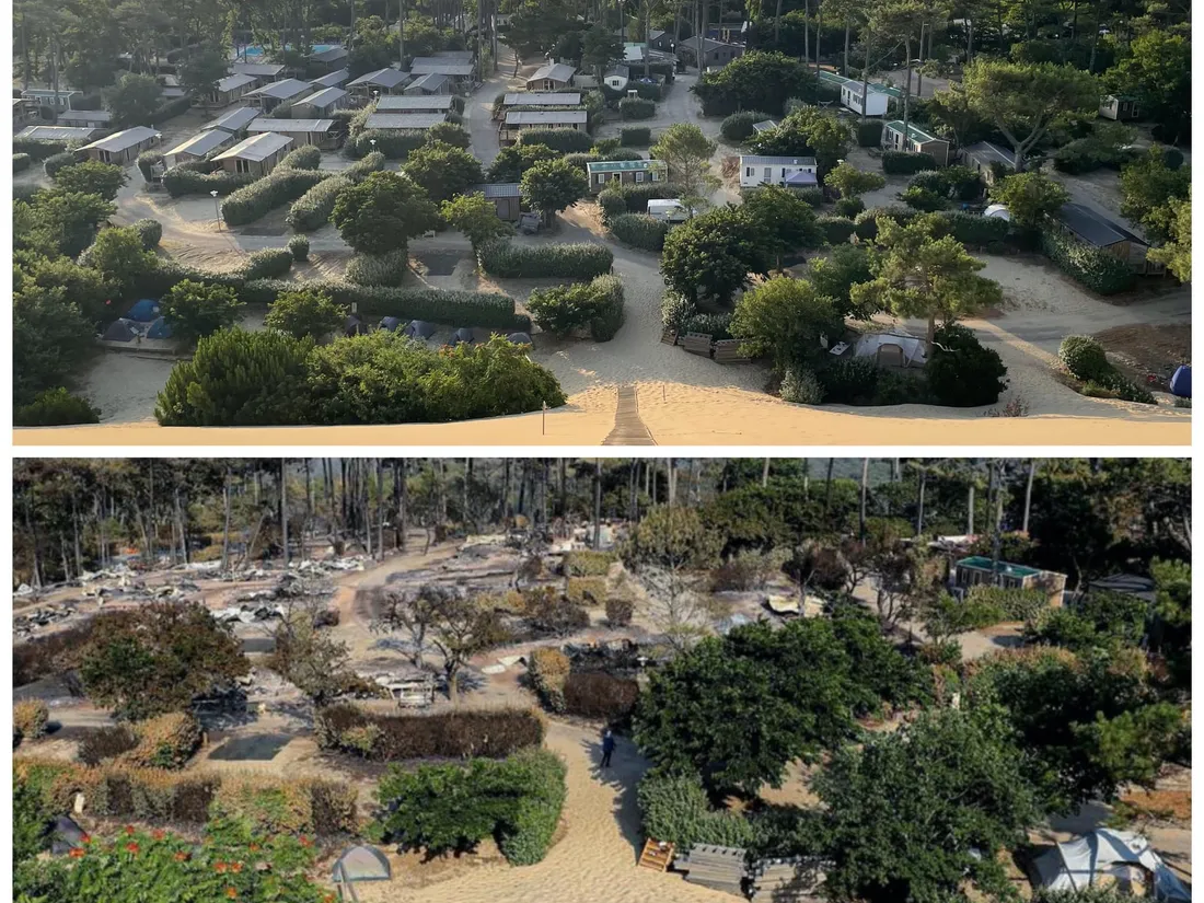Le camping des Flots Bleus a été détruit à plus de 90% par les incendies de l'été 2022
