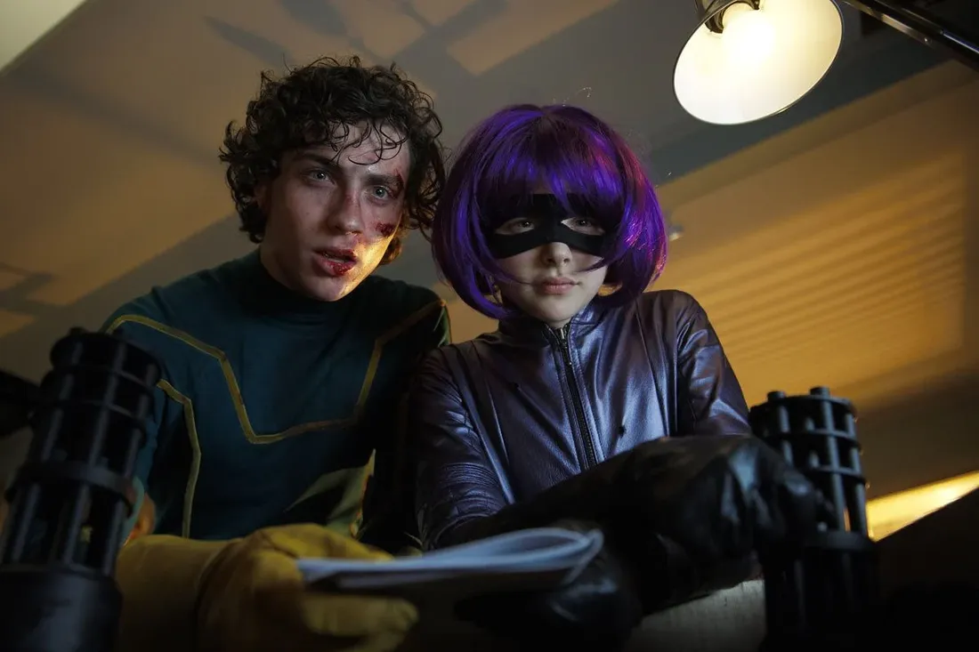Aaron Taylor-Johnson et Chloë Moretz dans "Kick Ass" de Matthew Vaughn.
