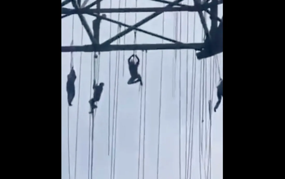 Des ouvriers brésiliens sont restés suspendus à 140 m du sol...