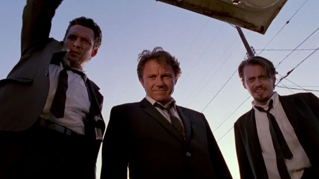 Michael Madsen, Harvey Keitel et Steve Buscemi dans Reservoir Dogs de Quentin Tarantino.