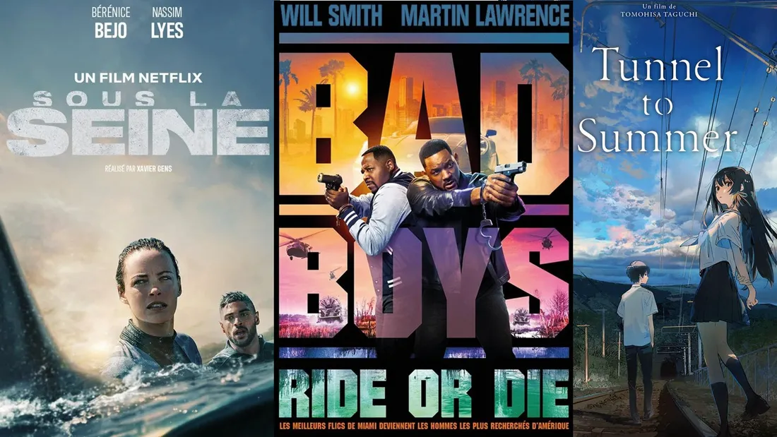 "Sous la Seine",  "Bad Boys : Ride or Die" et "Tunnel of summer", à voir à partir du 5 juin. 