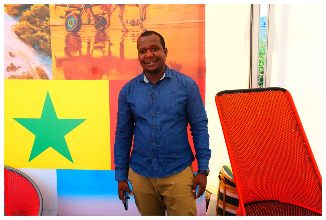 Abdoul Sam, animateur du stand Sénégal à la Station Afrique de l'Île Saint-Denis