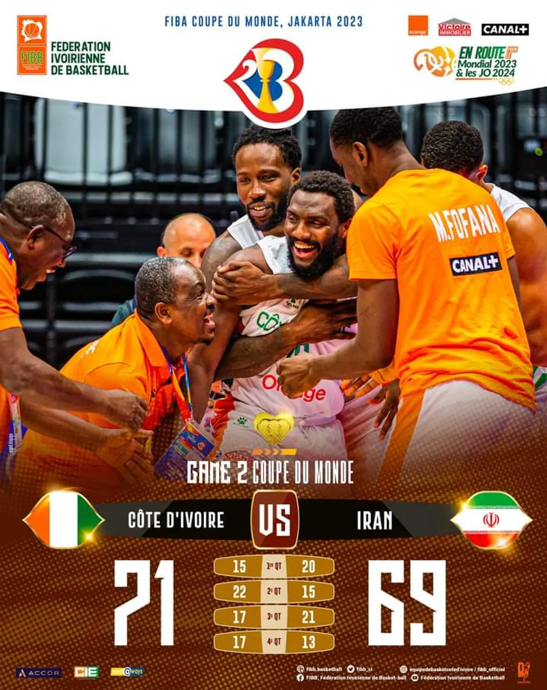 FIBA Basketball Worldcup2023 :  Souleyman Diabaté, sauve les Eléphants basketteurs face à l'Iran