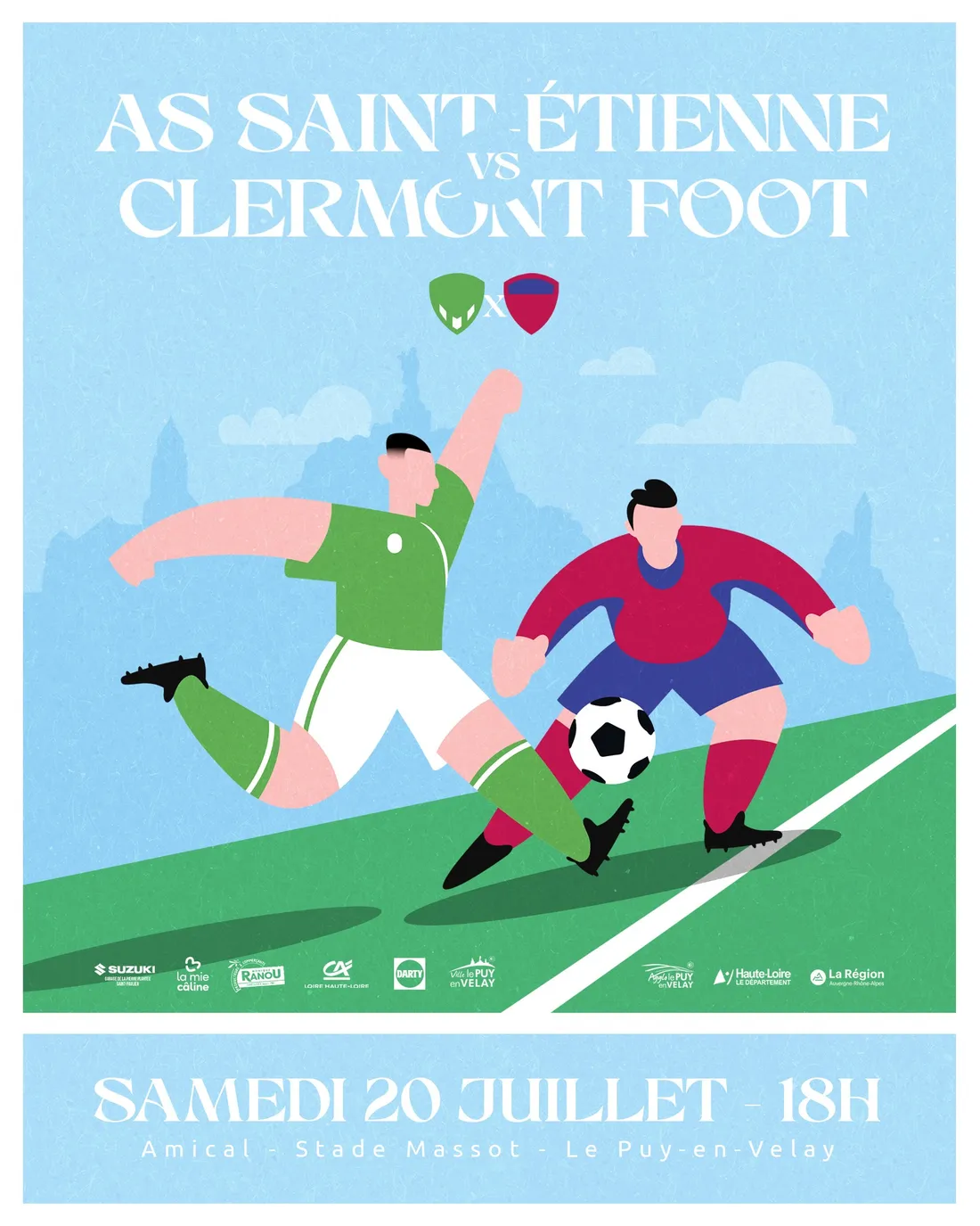 L'affiche entre Saint-Étienne et Clermont.