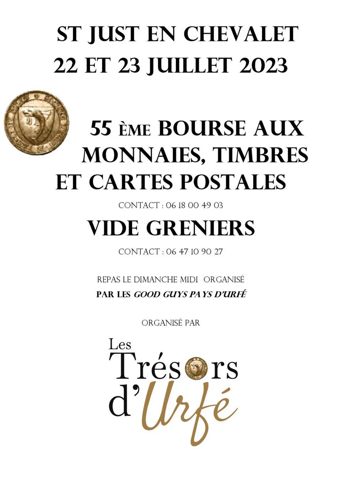 55ème Bourse aux monnaies, timbres et cartes postales à St-Just-en-Chevalet