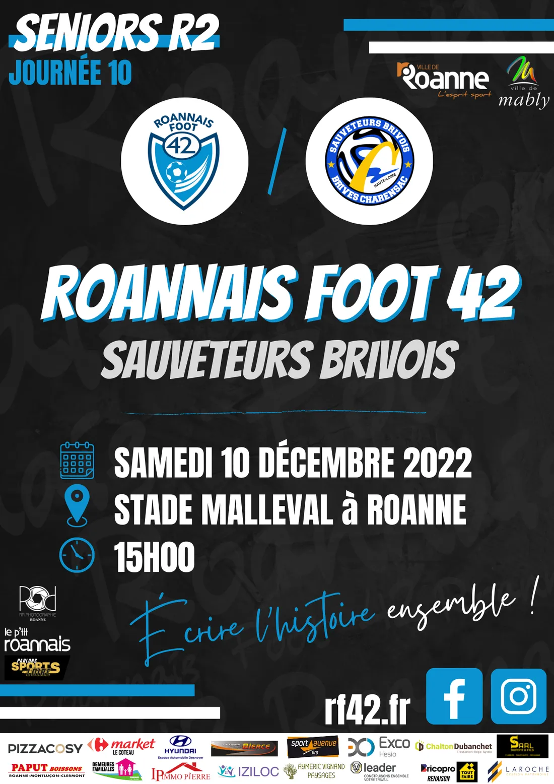 Match Roannais Foot 42 / Sauveteurs Brivois à Roanne