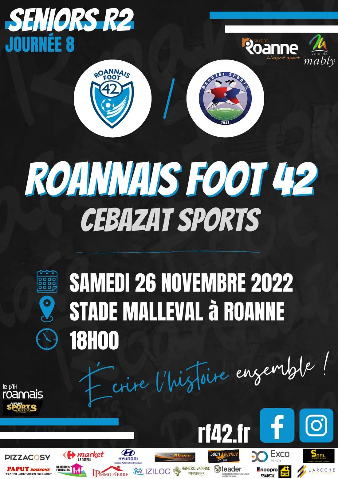 Match Roannais Foot 42 / Cébazat Sports à Roanne