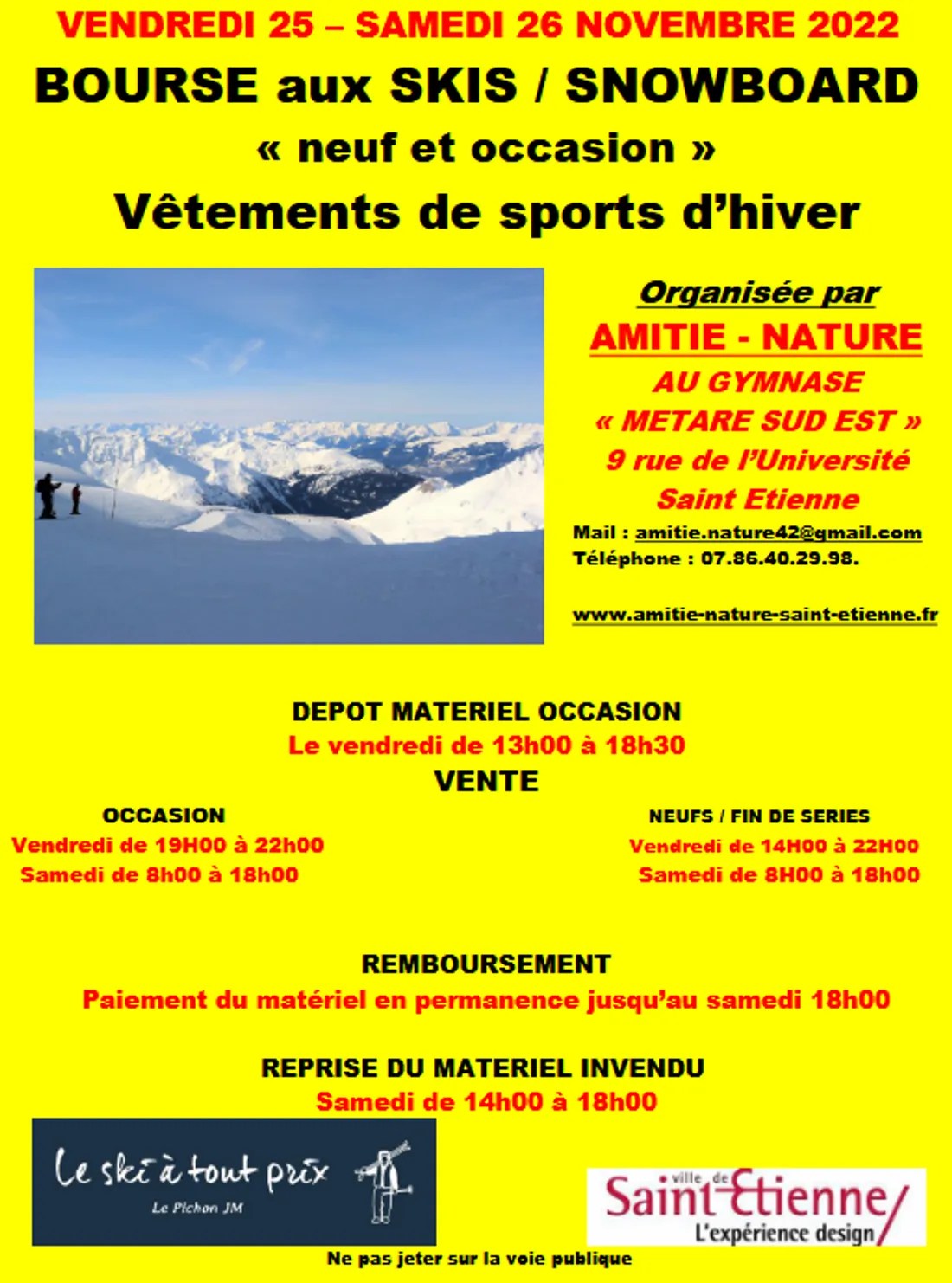 Bourse aux skis et vêtements d'hiver à St-Etienne
