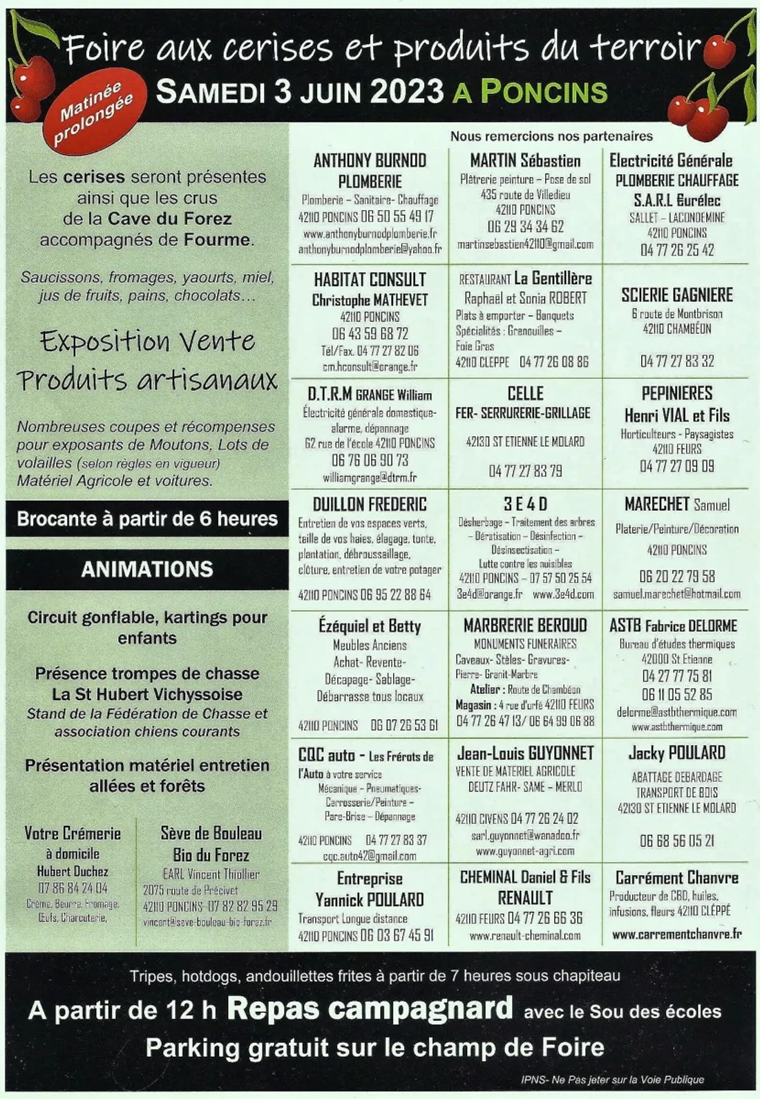 Foire aux cerises et produits du terroir à Poncins