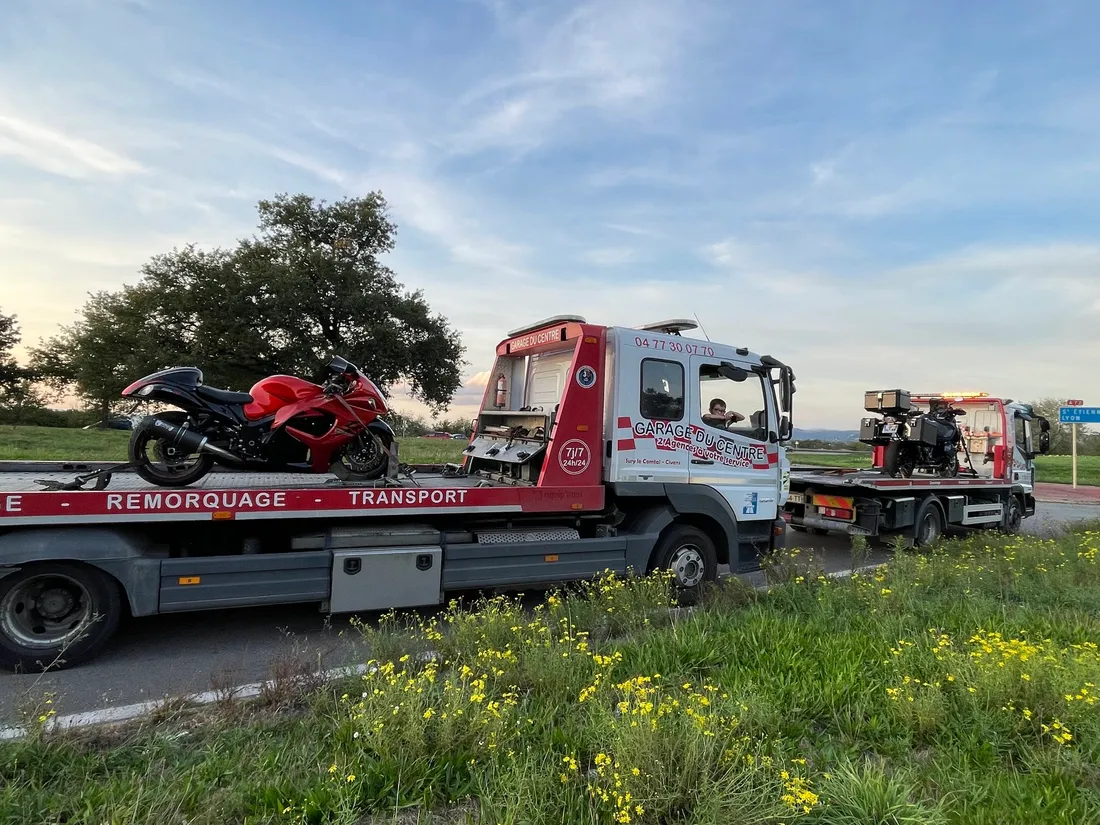 La moto a été saisie par la gendarmerie.