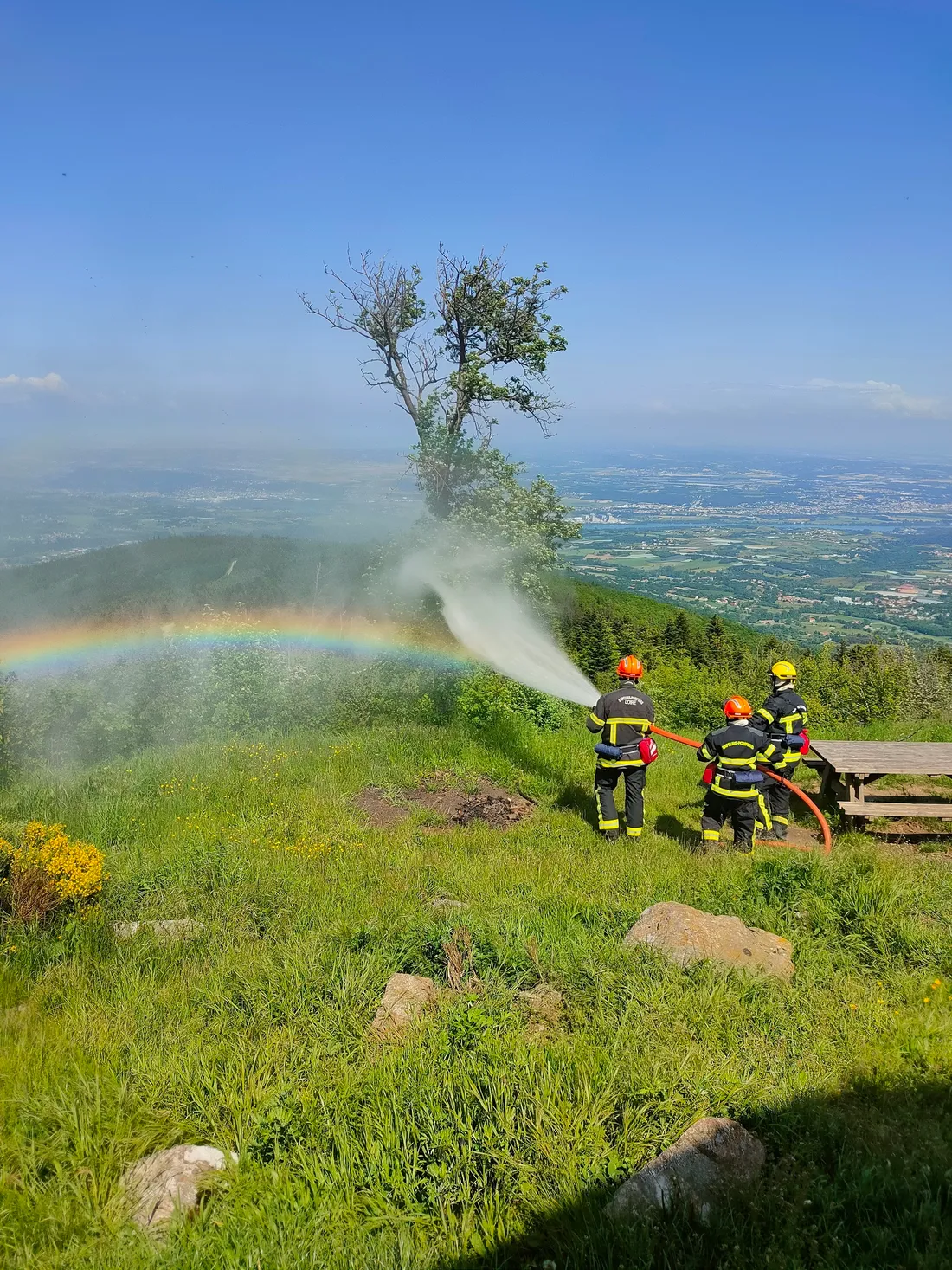 Les pompiers réalisent l'exercice feu de forêts