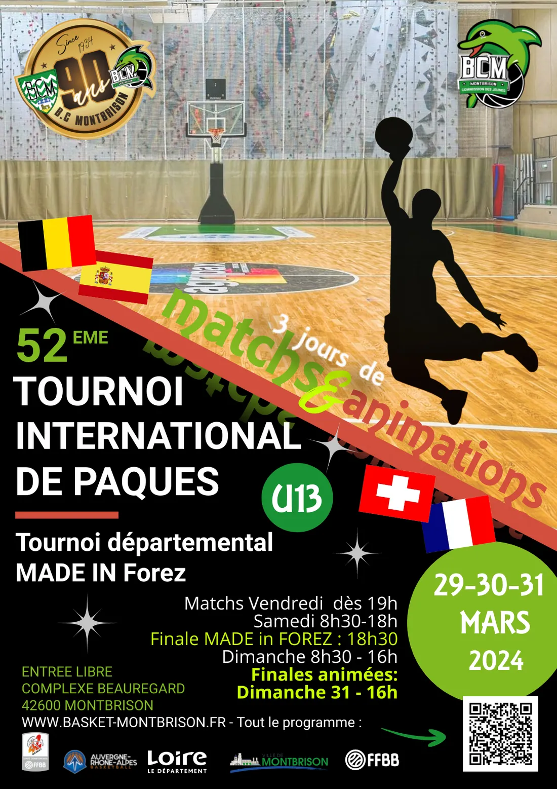 52ème Tournoi international de Pâques de basket à Montbrison