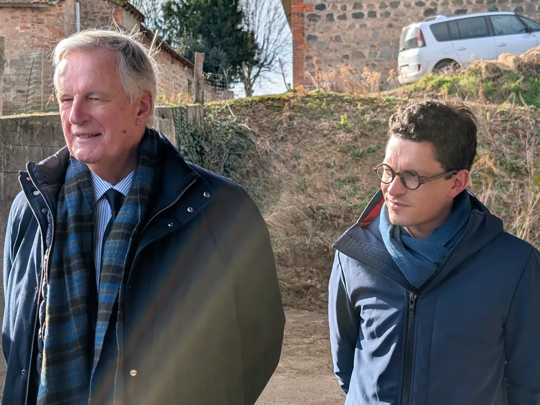 Michel Barnier au côté d'Antoine Vermorel