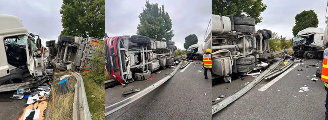 Accident N51 deux camions