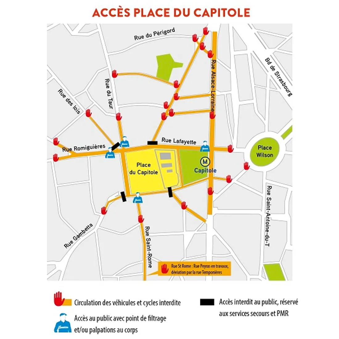 Plan accès Capitole JO