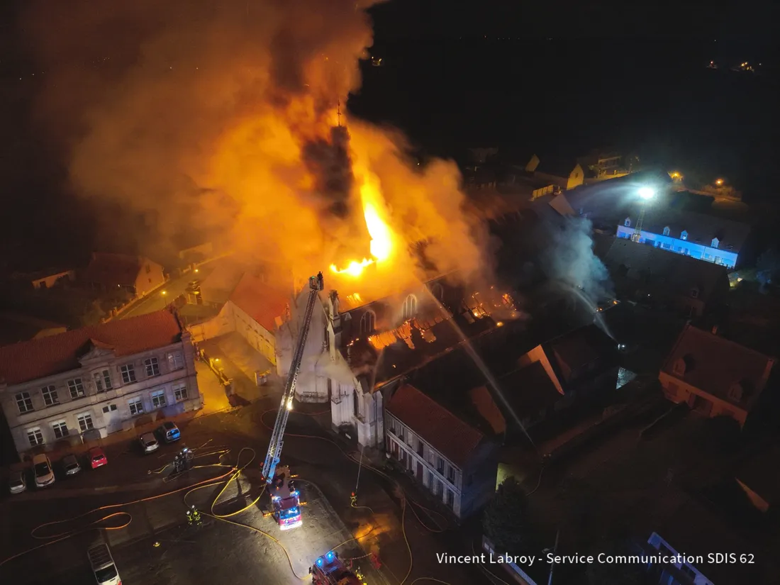 Incendie de l'Eglise de l'Immaculée-Conception à Saint-Omer