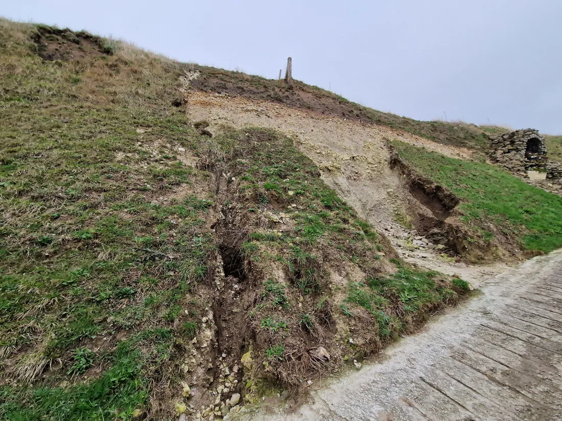 Les éboulements sont nombreux sur le site du cap Blanc Nez et globalement sur tout le littoral