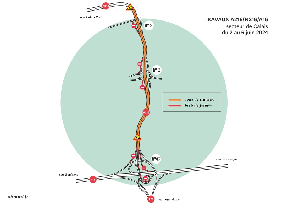 Travaux sur le Calaisis jusqu'au 15 Juin
