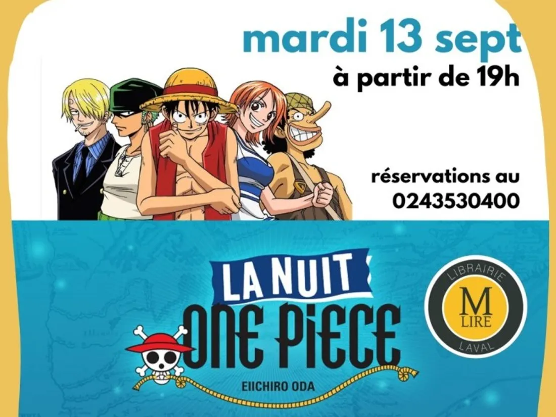 Affiche nuit One Piece M'lire Laval_13 09 22_Facebook M'lire Laval