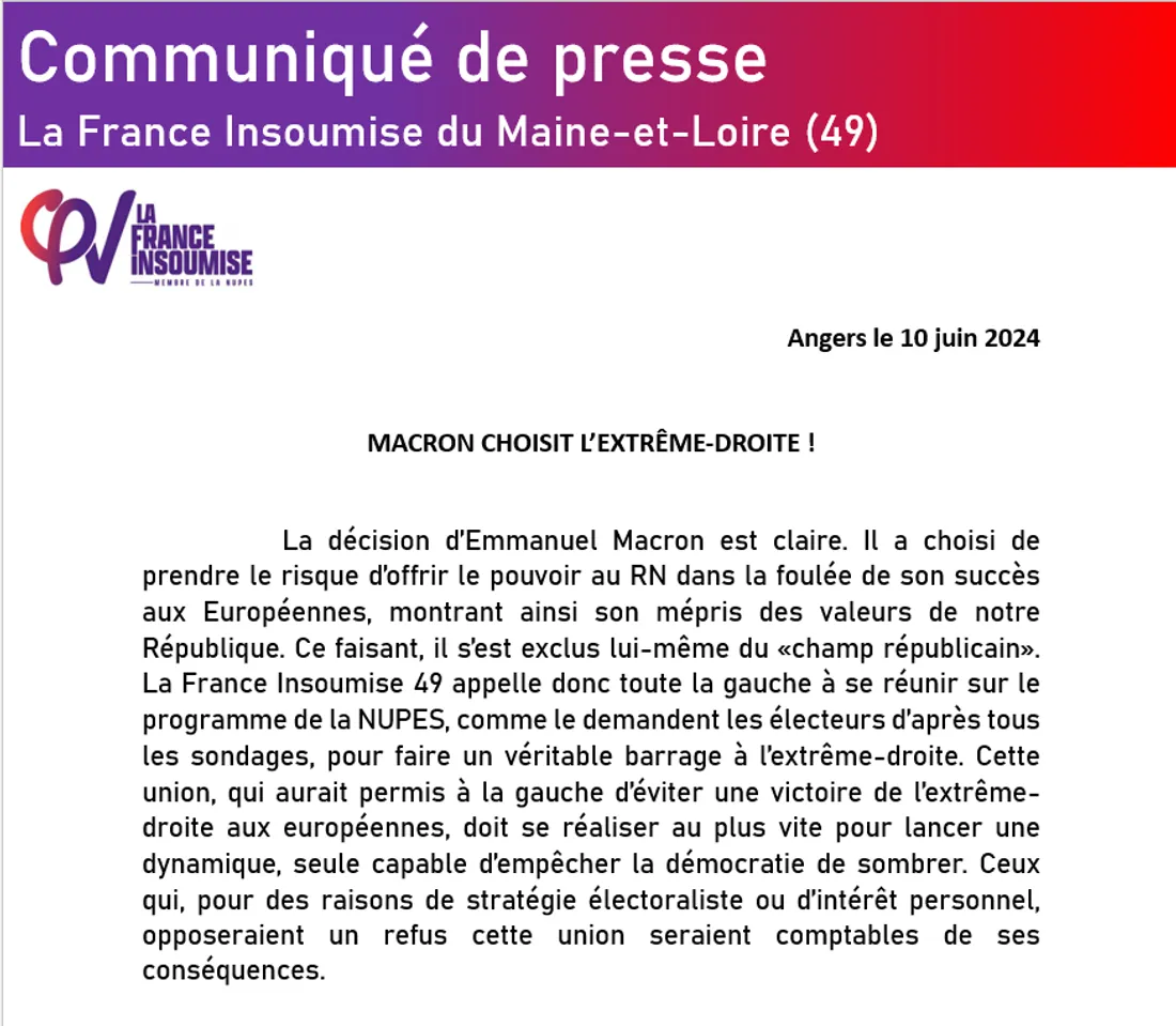 Communiqué LFI 49 dissolution_10 06 24_LFI 49