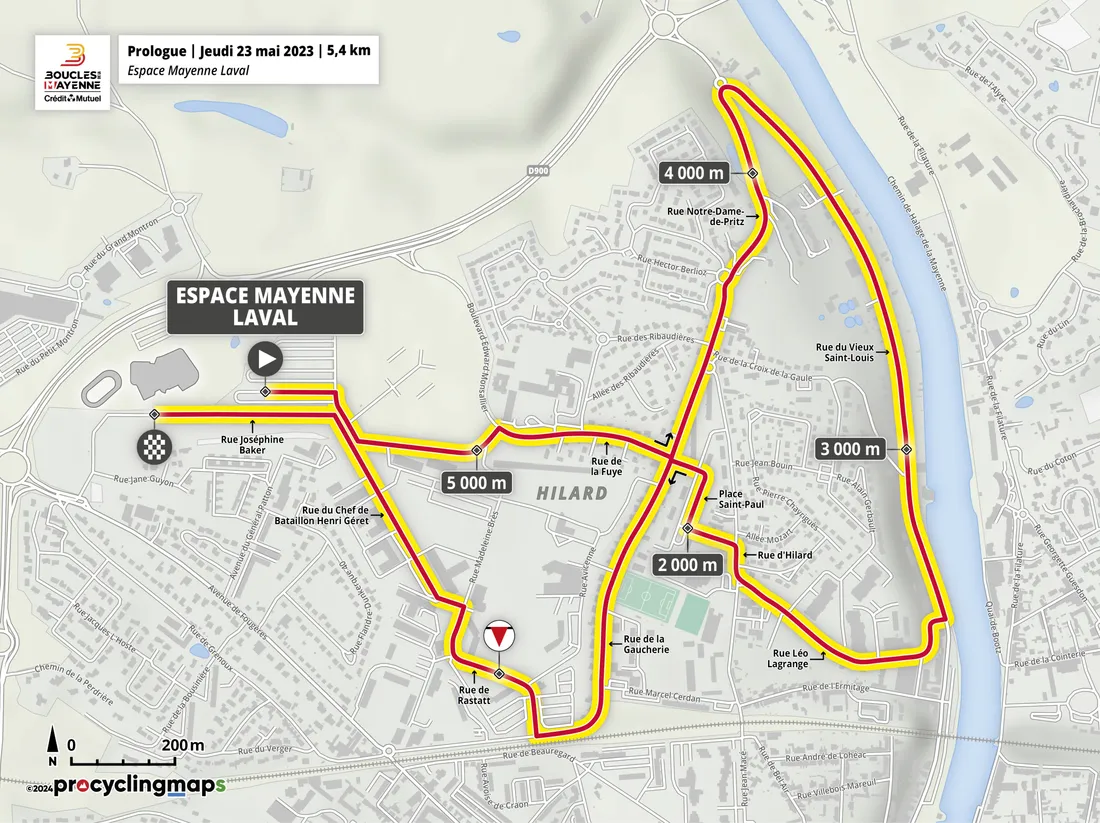 Le parcours du prologue des Boucles de la Mayenne 2024.