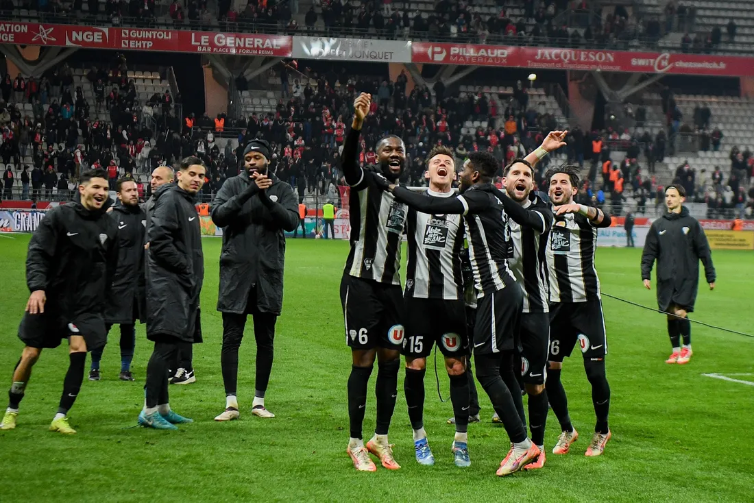 La joie des Angevins après leur victoire contre Reims.