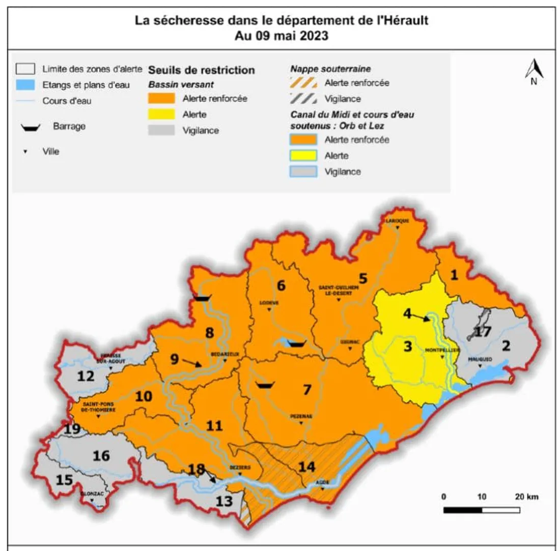 sécheresse dans l'Hérault