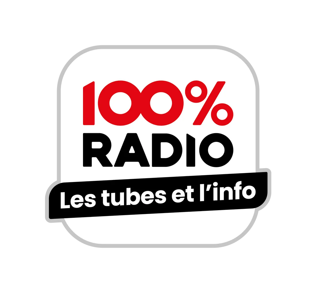 LOGO 100%RADIO BLOC BLANC CMJN PNG