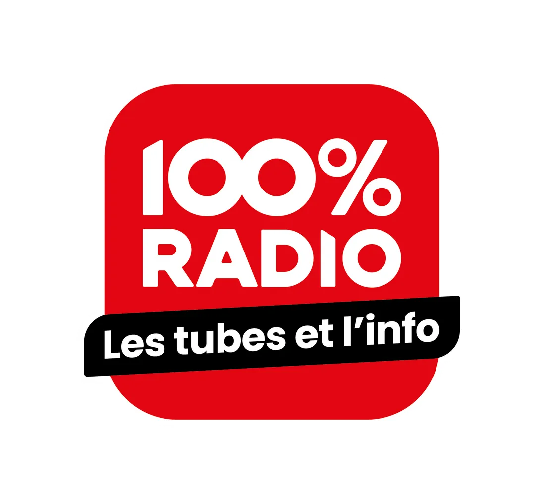 LOGO 100%RADIO BLOC ROUGE CMJN PNG