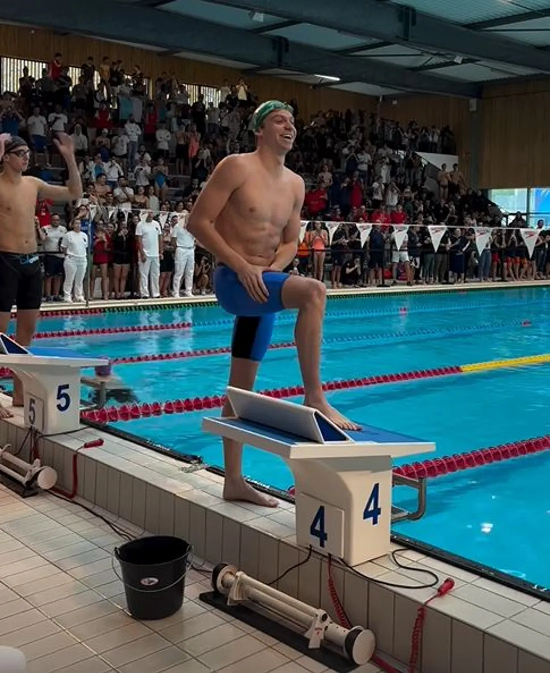 Léon Marchand lors des inter-clubs d'Occitanie à Montauban le week-end dernier.