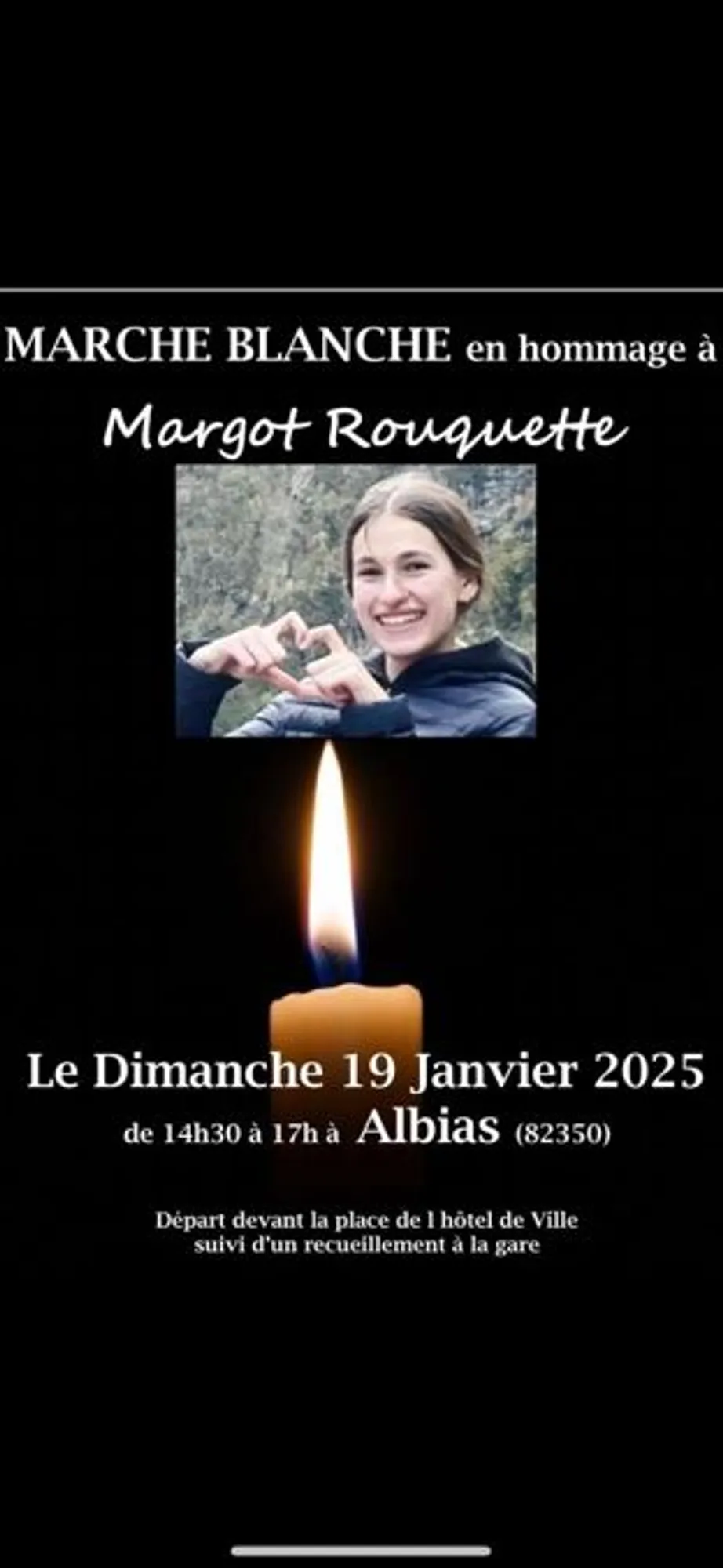 La marche blanche en hommage à Margot aura lieu le 19 janvier.